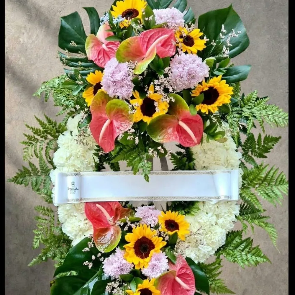 Corona de doble cabezal, flor variada, aro de clavel o crisantemo