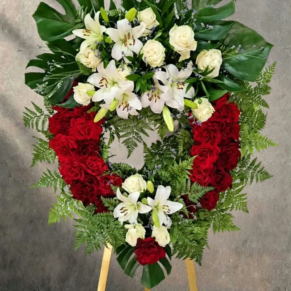 Corona de aro de rosas, doble cabezal, aro entero de rosas