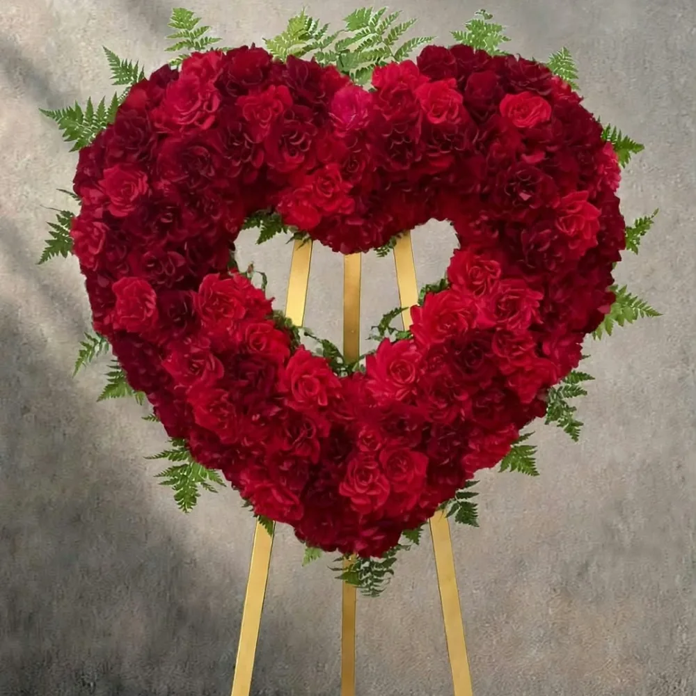 Corazón de rosas, aro de rosas